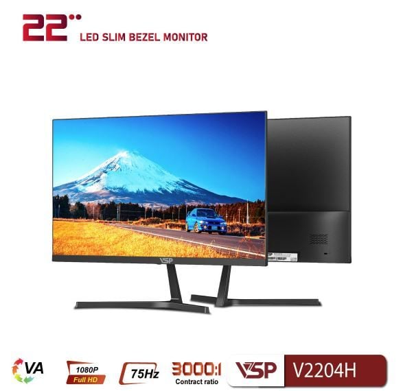 Màn hình phẳng VSP V2204H | 100Hz | 22 inch | VA | FHD | 75Hz | 4ms