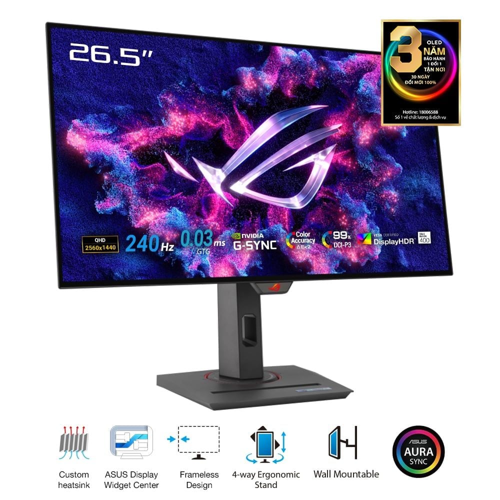 Màn hình ASUS ROG STRIX OLED XG27AQDMG | 27 inch | QHD | OLED | 240Hz - G-SYNC - DisplayHDR 400