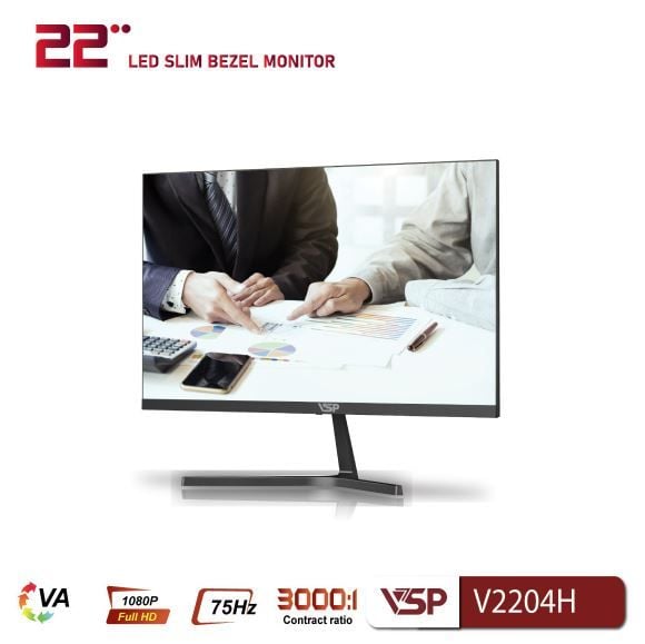 Màn hình phẳng VSP V2204H | 100Hz | 22 inch | VA | FHD | 75Hz | 4ms