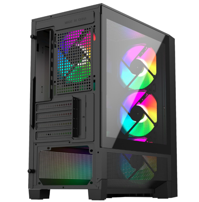 Case Gaming LinkTech Bahamut M 4F M-ATX | Kèm Sẵn 4 Fan Fixed RGB