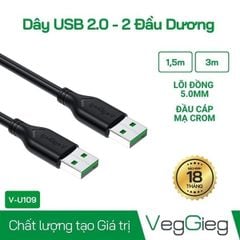 Cáp USB 2 đầu đực dài 1.5m VegGieg V-U109