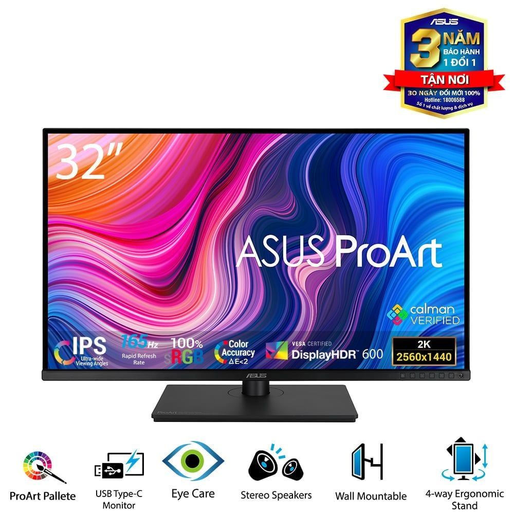 Màn hình đồ họa ASUS ProArt PA328CGV | 32 inch | 2K | IPS | 165Hz | 5ms | LOA | USB C