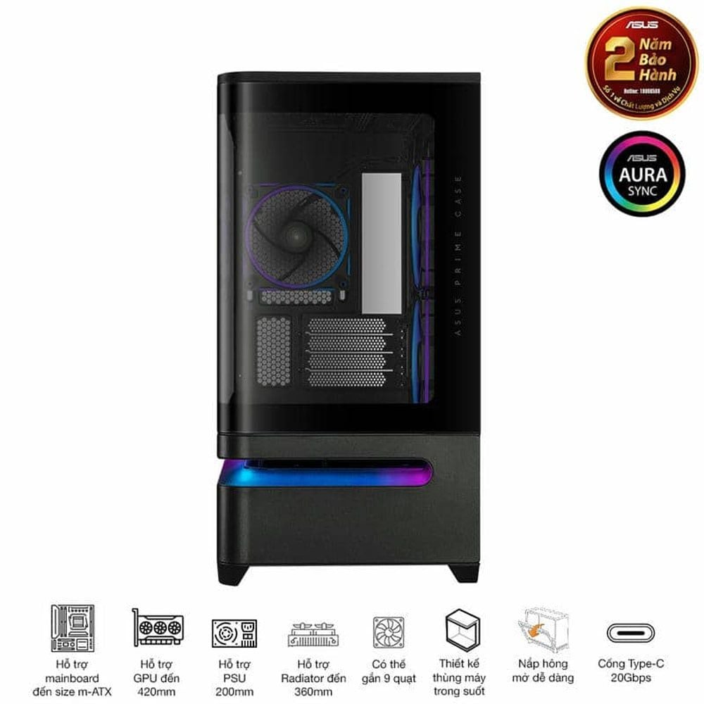 CASE ASUS PRIME AP202 TG BLACK M-ATX