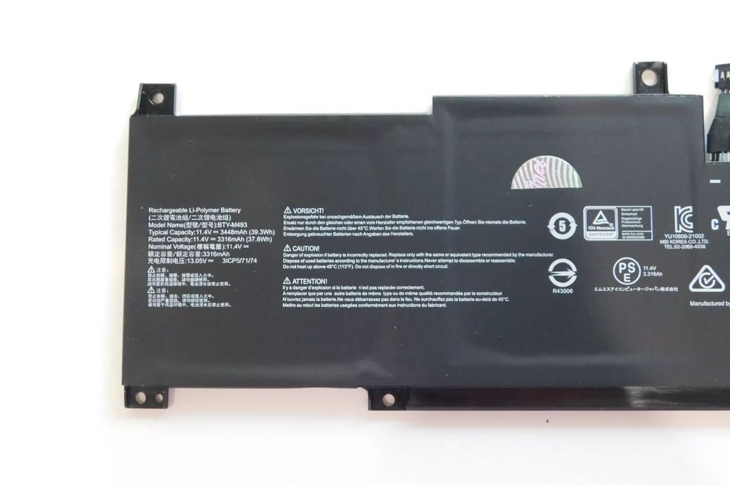 Pin MSI Prestige 14 MS-14C1 MS-14D1 B10MW B10MW-017US B10MW B10MW - MSI Modern 14B11MOU BTY-M493 27 ( 24/37Wh)