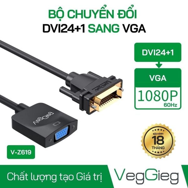 Cáp chuyển VegGieg DVI - VGA V-Z619
