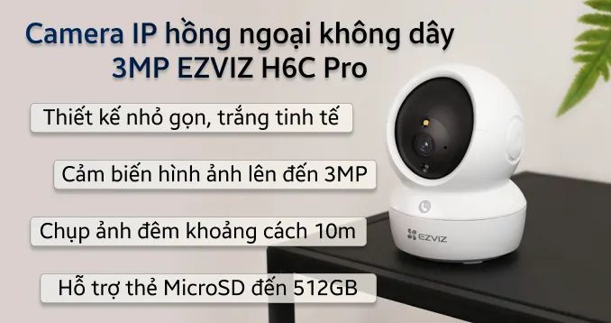 Camera WIFI EZVIZ CS-H6C Pro 3MP