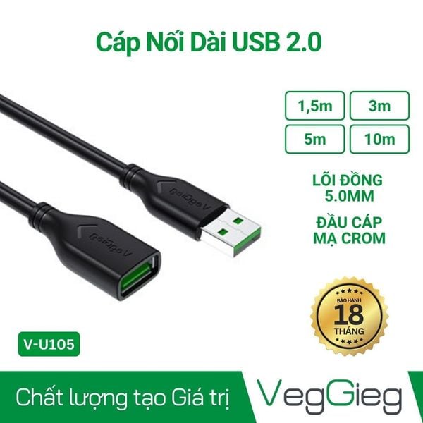 Cáp USB nối dài 2.0 VegGieg V-U105