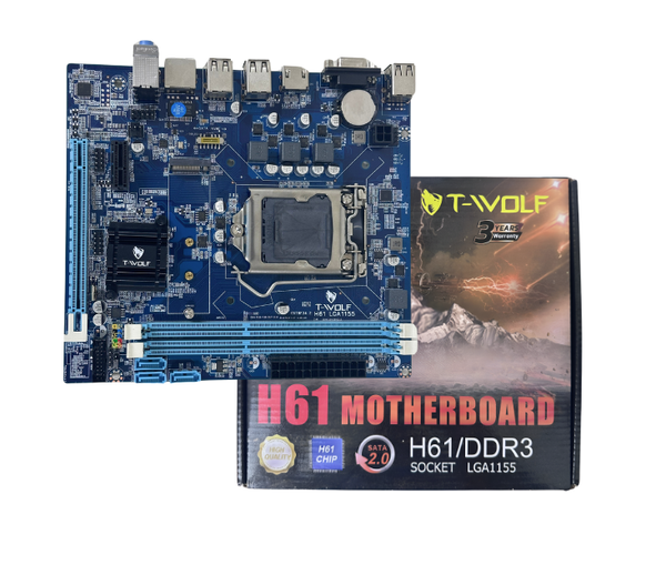 Mainboard T-WOLF H61 Chính Hãng VGA + HDMI - SSD M.2 chuẩn PCIe