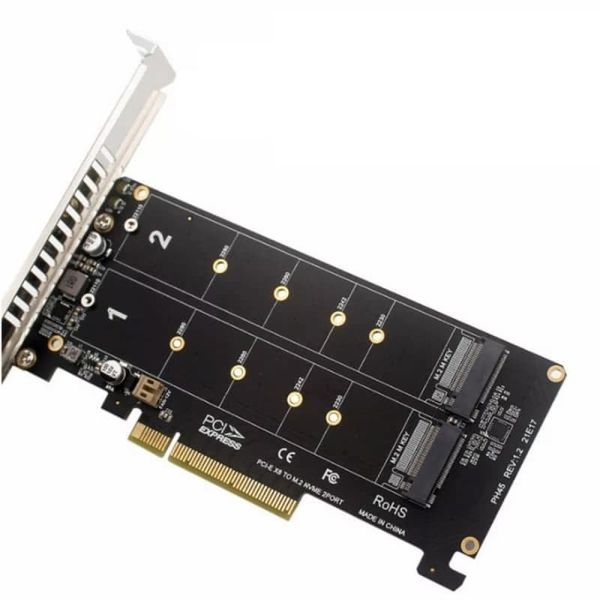 Card chuyển SSD Dual M.2 NVME sang PCIe X8