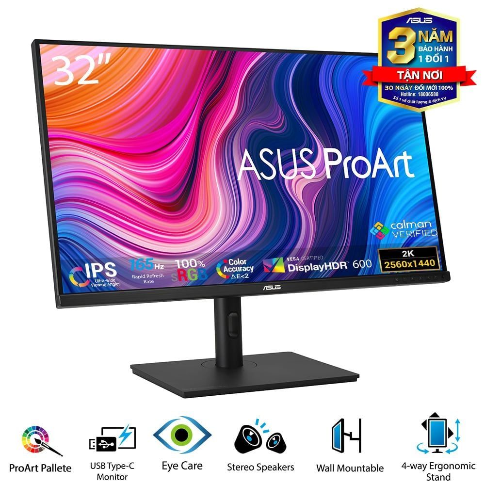 Màn hình đồ họa ASUS ProArt PA328CGV | 32 inch | 2K | IPS | 165Hz | 5ms | LOA | USB C