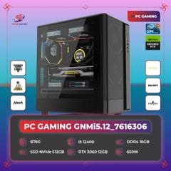 PC GAMING GNMi5.12_7616306 | i5 12400 | RTX 3060 12GB | B760 | RAM 16GB | SSD 512GB | PSU 650W | DB330M Mesh