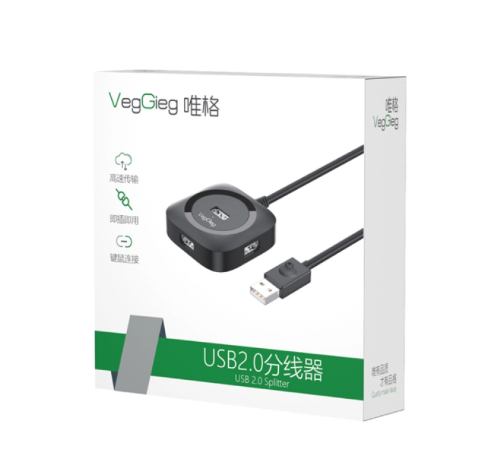 Bộ Chia USB 1 RA 4 Cổng USB 2.0 1m VEGGIEG V-U2406