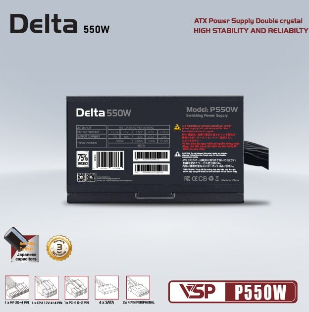 Nguồn VSP Delta P550W