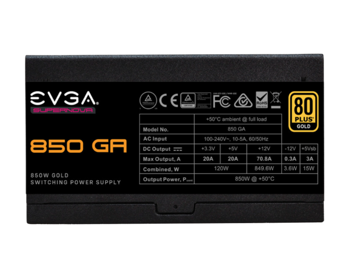Nguồn Evga Supernova 850W Ga 80 Plus Gold | F-Module, Đen