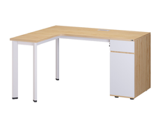 Bàn Chữ L chân vuông 1 Tủ 120x180x60