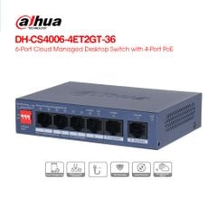Switch POE DAHUA 6 cổng DH-CS4006-4ET2GT-36.4pord/2uplink/1G(DSS)