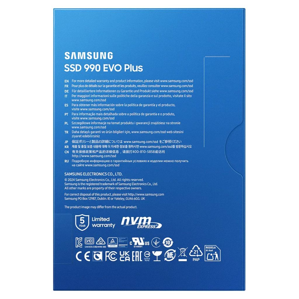 SSD Samsung 990 EVO Plus 1TB M.2 NVMe M.2 2280 PCIe Gen4.0 x4/5.0 x2 MZ-V9S1T0BW