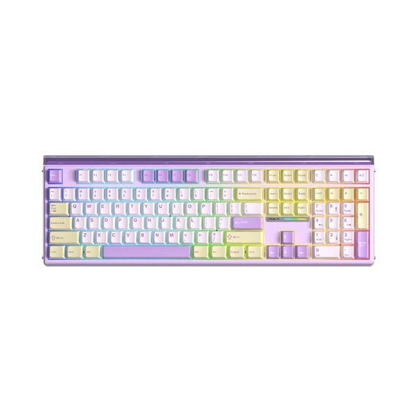 Bàn Phím Cơ Gaming AULA H108 (7495) 3 Mode | Màu Vàng Tím | Silent Cotton Candy Switch