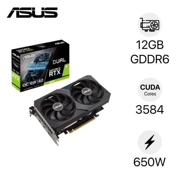 VGA ASUS Dual GeForce RTX 3060 V2 12GB GDDR6