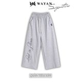  Quần nỉ Unisex ống rộng họa tiết thêu nổi Loud in silence - WQNT21 