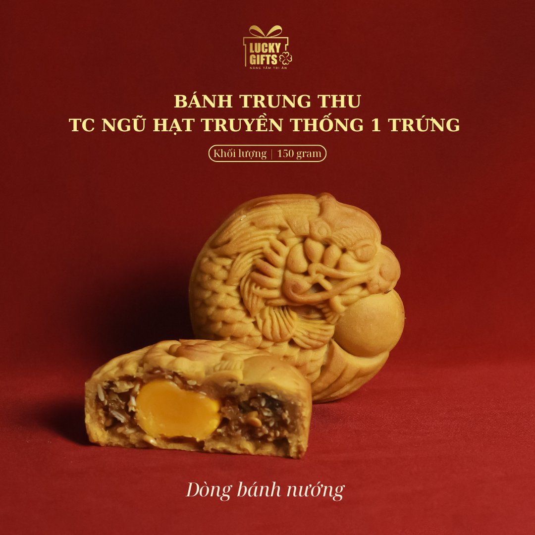 Bánh Trung Thu TC Ngũ Hạt Truyền Thống (1 trứng) – Thơm giòn bổ dưỡng
