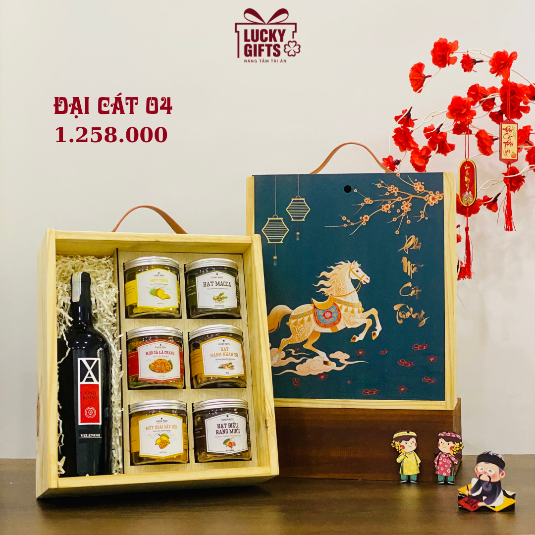  Hộp quà Tết Đại Cát 04 – Hộp quà Tết doanh nghiệp cao cấp | LuckyGifts 