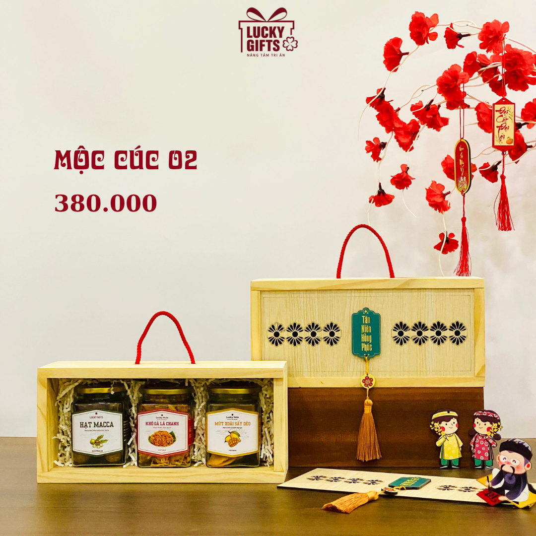  Hộp quà Tết Mộc Cúc 02 - quà Tết doanh nghiệp giá rẻ, tiện lợi | LuckyGifts 