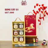  Hộp quà Tết Song Cát 01 – Hộp quà doanh nghiệp cao cấp 2026 | LuckyGifts 