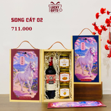  Hộp quà Tết Song Cát 02 – Hộp quà Tết doanh nghiệp sang trọng 2026 | LuckyGifts 