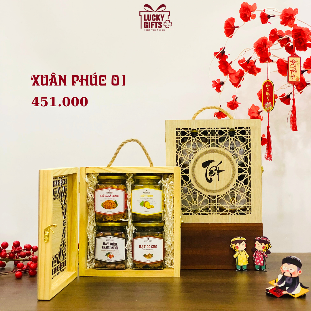  Hộp quà Tết Xuân Phúc 01 – Quà tri ân khách hàng – doanh nghiệp | LuckyGifts 