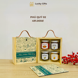  Hộp quà Tết Phú Quý 02 – Quà Tết biếu khách hàng hộp gỗ in logo doanh nghiệp | LuckyGifts 