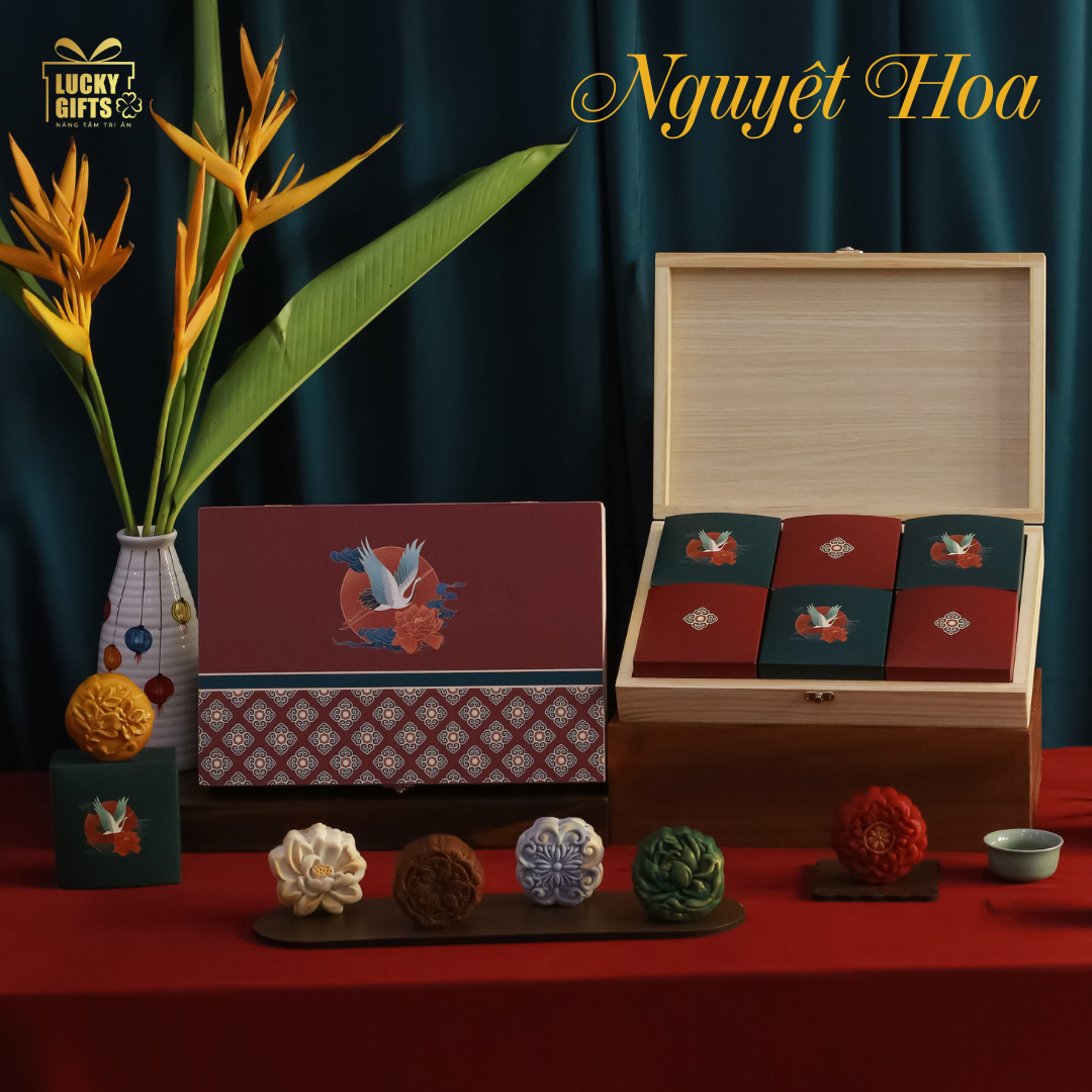 Nguyệt Hoa 3 - Hộp bánh Trung Thu 6 vị hiện đại – Tặng đối tác cao cấp