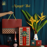  Nguyệt Thố 3 - Hộp quà Trung Thu 3 bánh và đồ uống trái cây nhập khẩu 