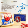Hộp quà Tết Như Ý 11 – Không rượu, nhiều món hiện đại, hộp gỗ HG53