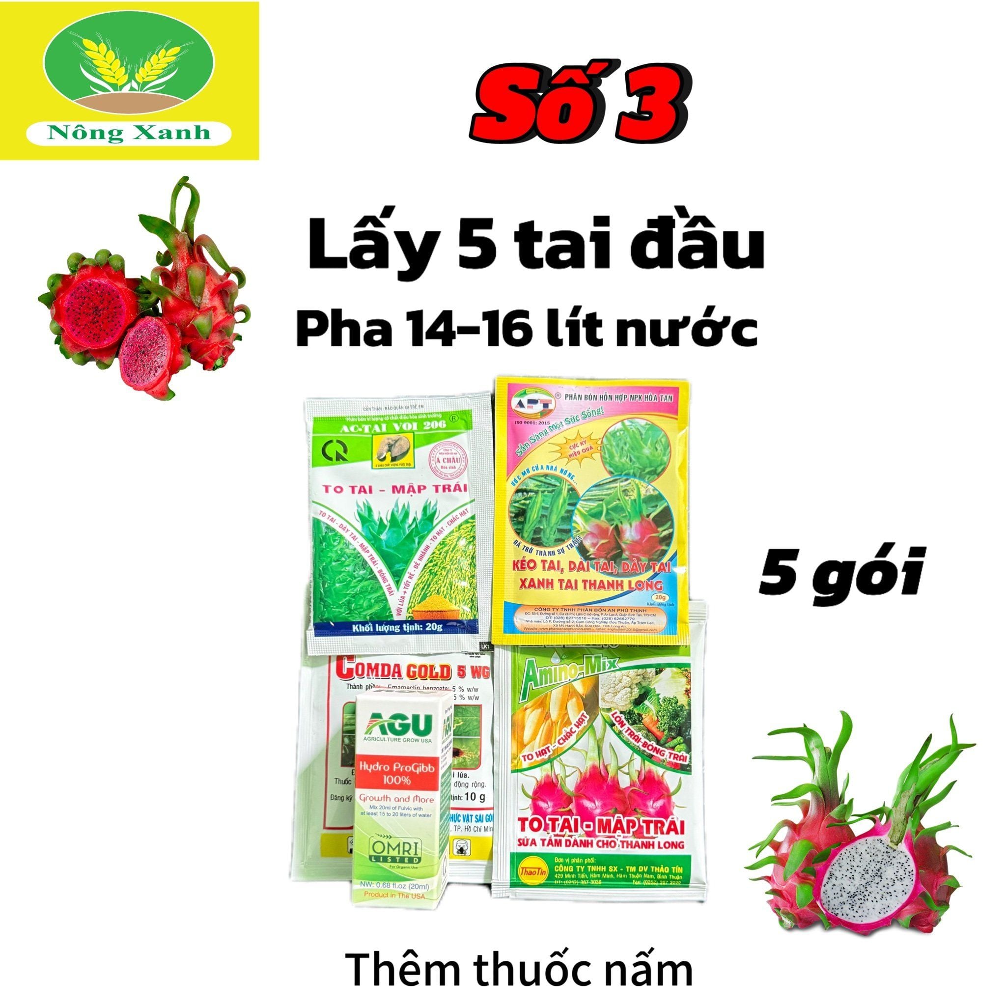  chuyên dùng cho thanh long Bộ số 3 (lấy tai đầu thanh long) 