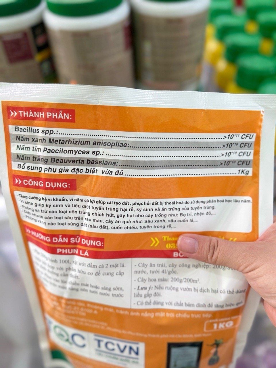  Nấm 3 màu (1 kg)chế phẩm sinh học đặc trị rệp sáp gốc,tuyến trùng,sùng đất 