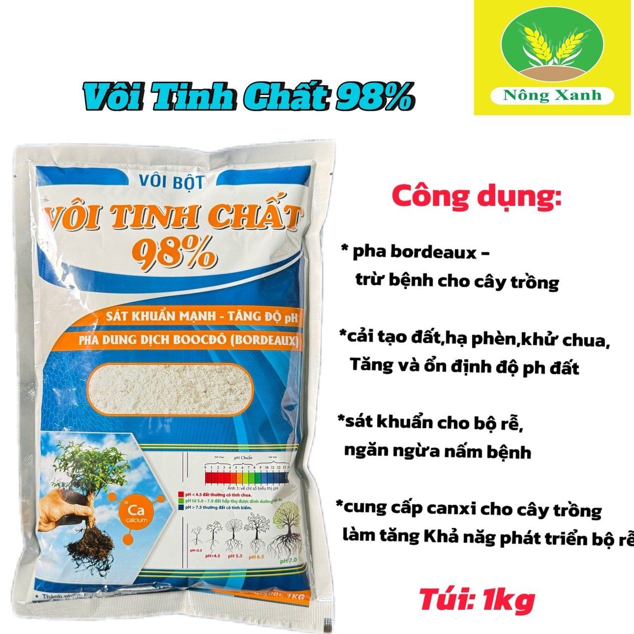  combo bocdo (1 kg đồng sunphat+ 1 kg vôi) quản lí nấm,thán thử,rỉ sắt rửa vườn sau khi thu hoạch 