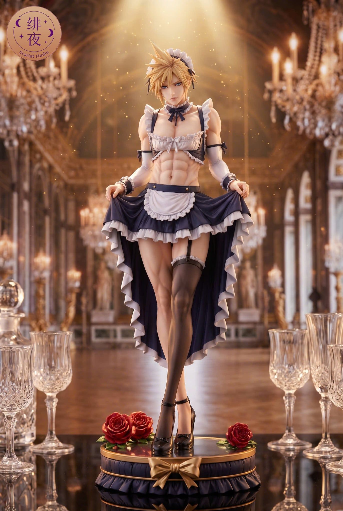  Cloud in a Maid Outfit - Final Fantasy - Scarlet Studio 