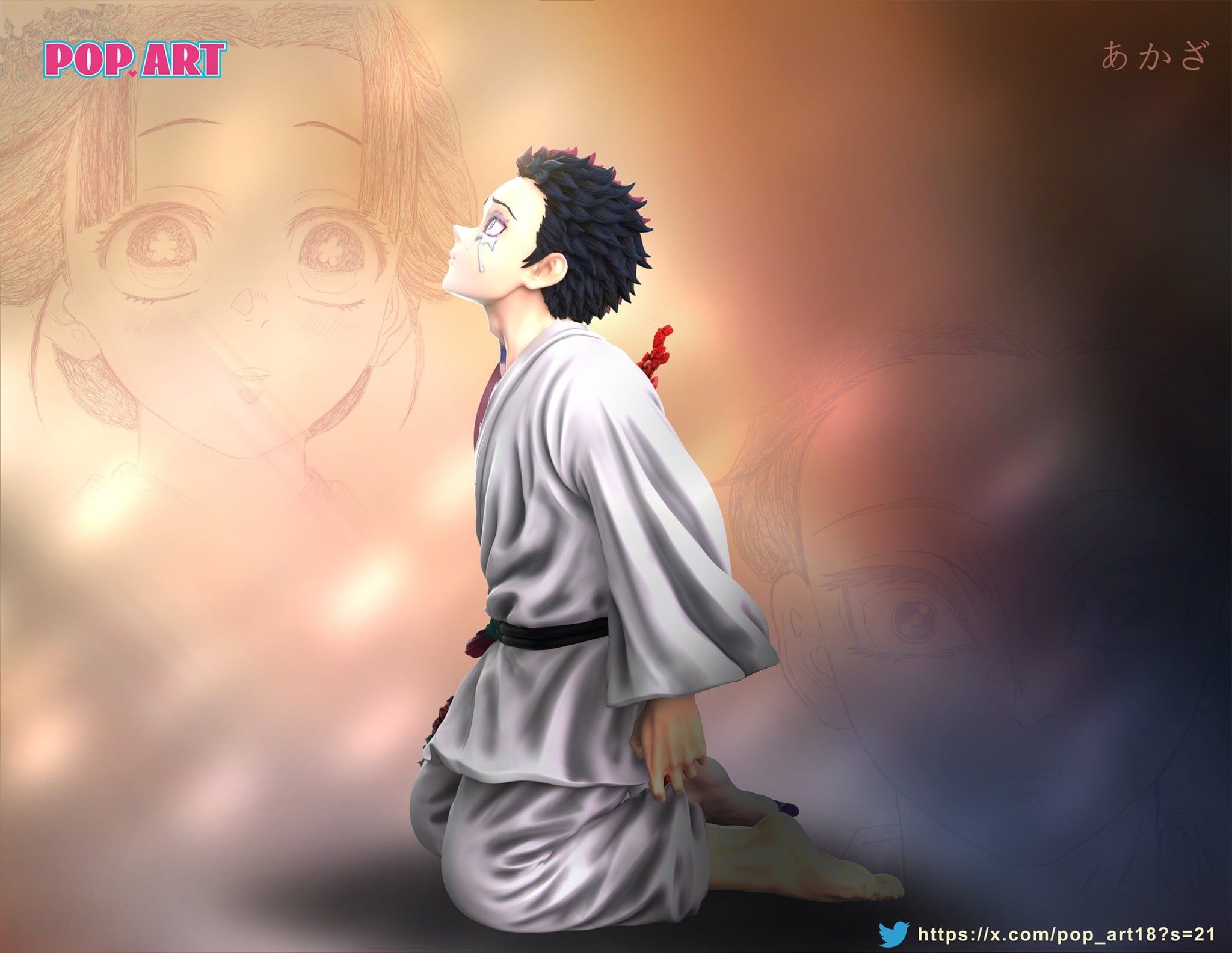  Akaza & Koyuki - Kimetsu no Yaiba - Pop Art Studio 