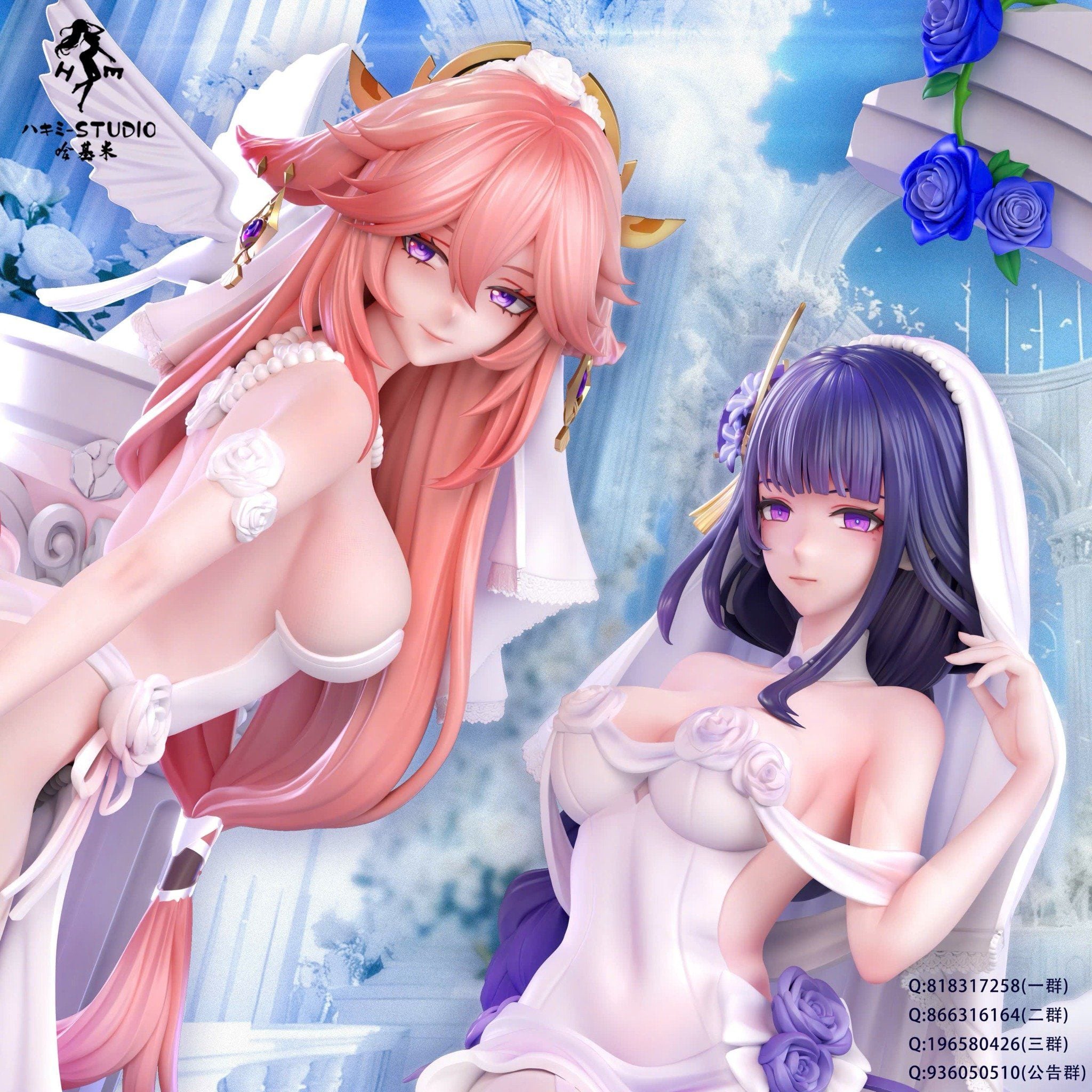  Raiden Shogun & Yae Miko - Honkai Star Rail - Hakimi Studio 