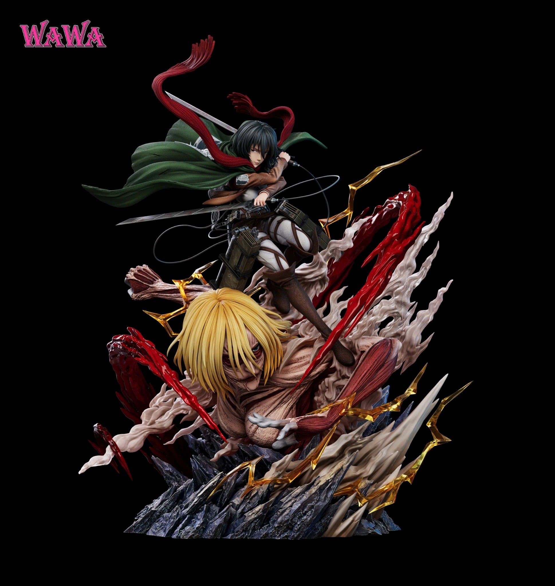 Mikasa vs Annie - Attack on Titan - WaWa Studio 