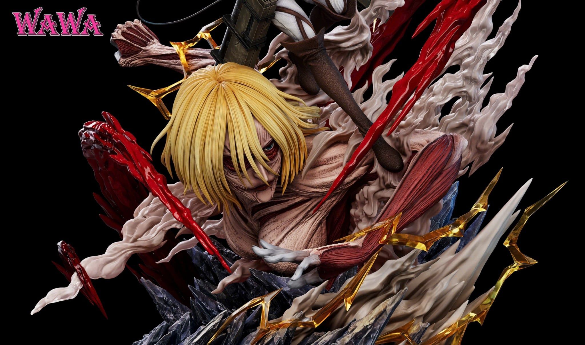  Mikasa vs Annie - Attack on Titan - WaWa Studio 