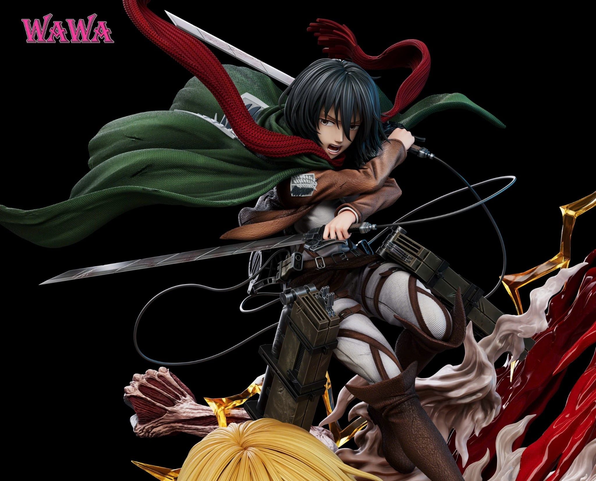  Mikasa vs Annie - Attack on Titan - WaWa Studio 