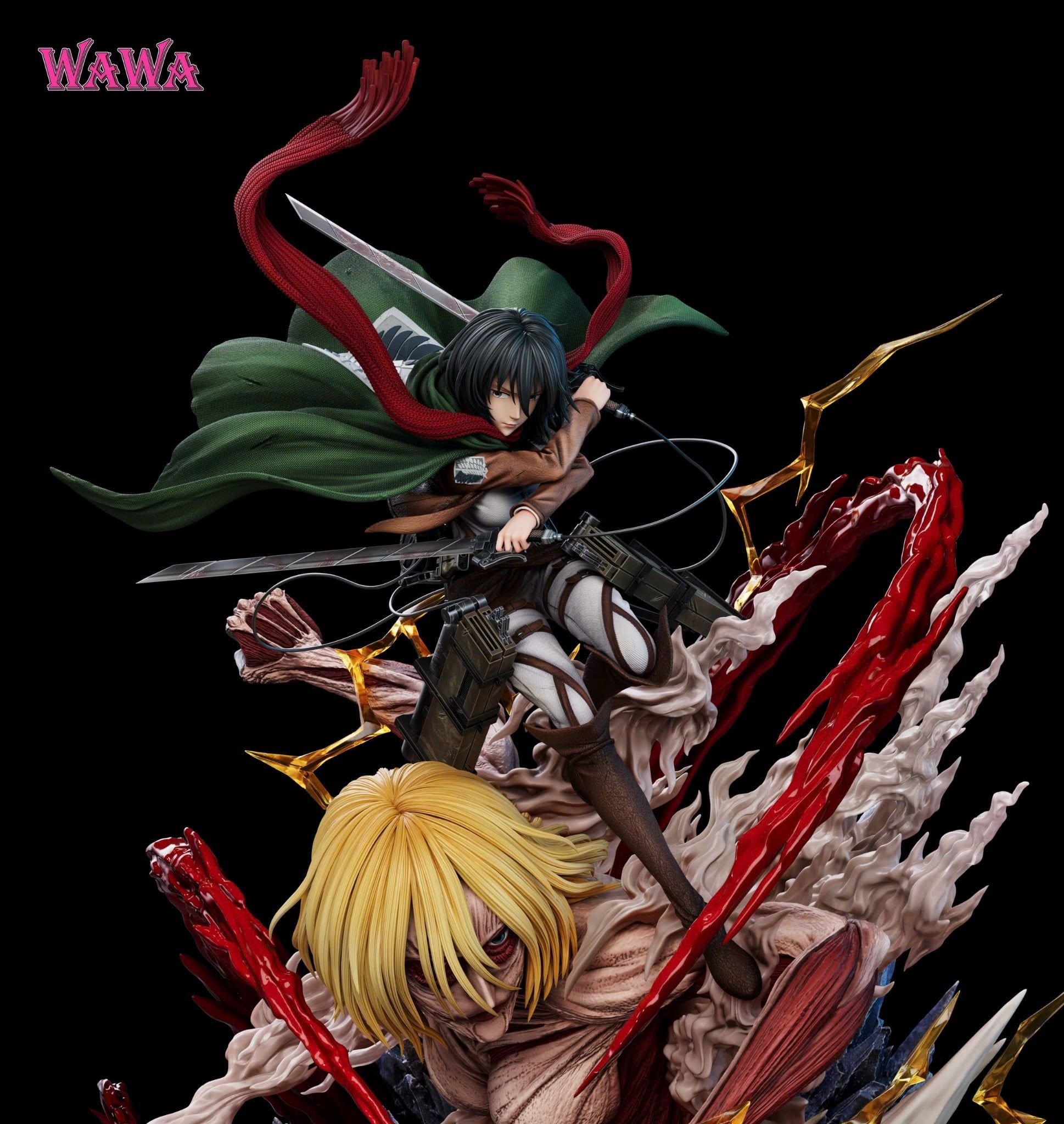  Mikasa vs Annie - Attack on Titan - WaWa Studio 