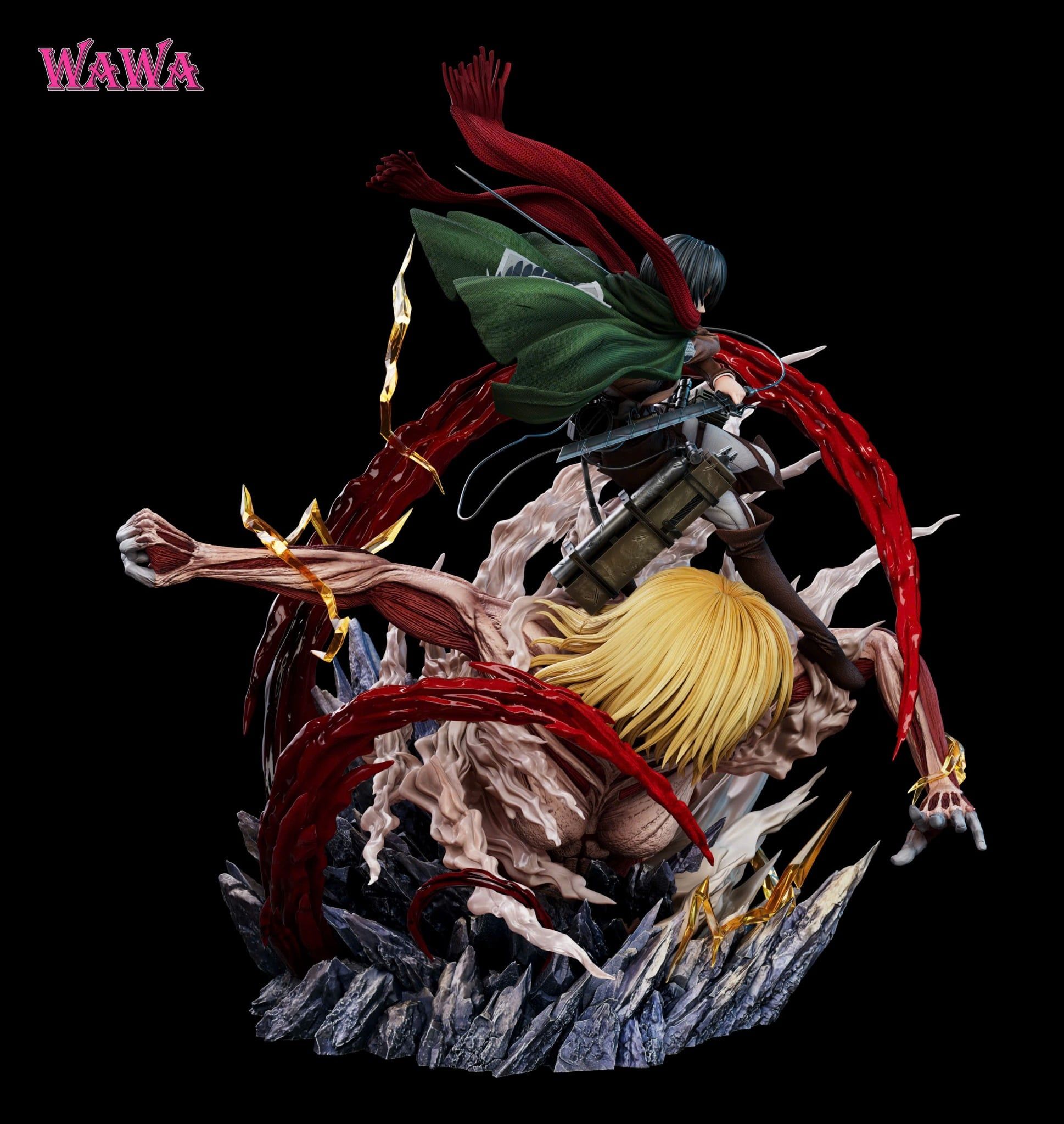  Mikasa vs Annie - Attack on Titan - WaWa Studio 
