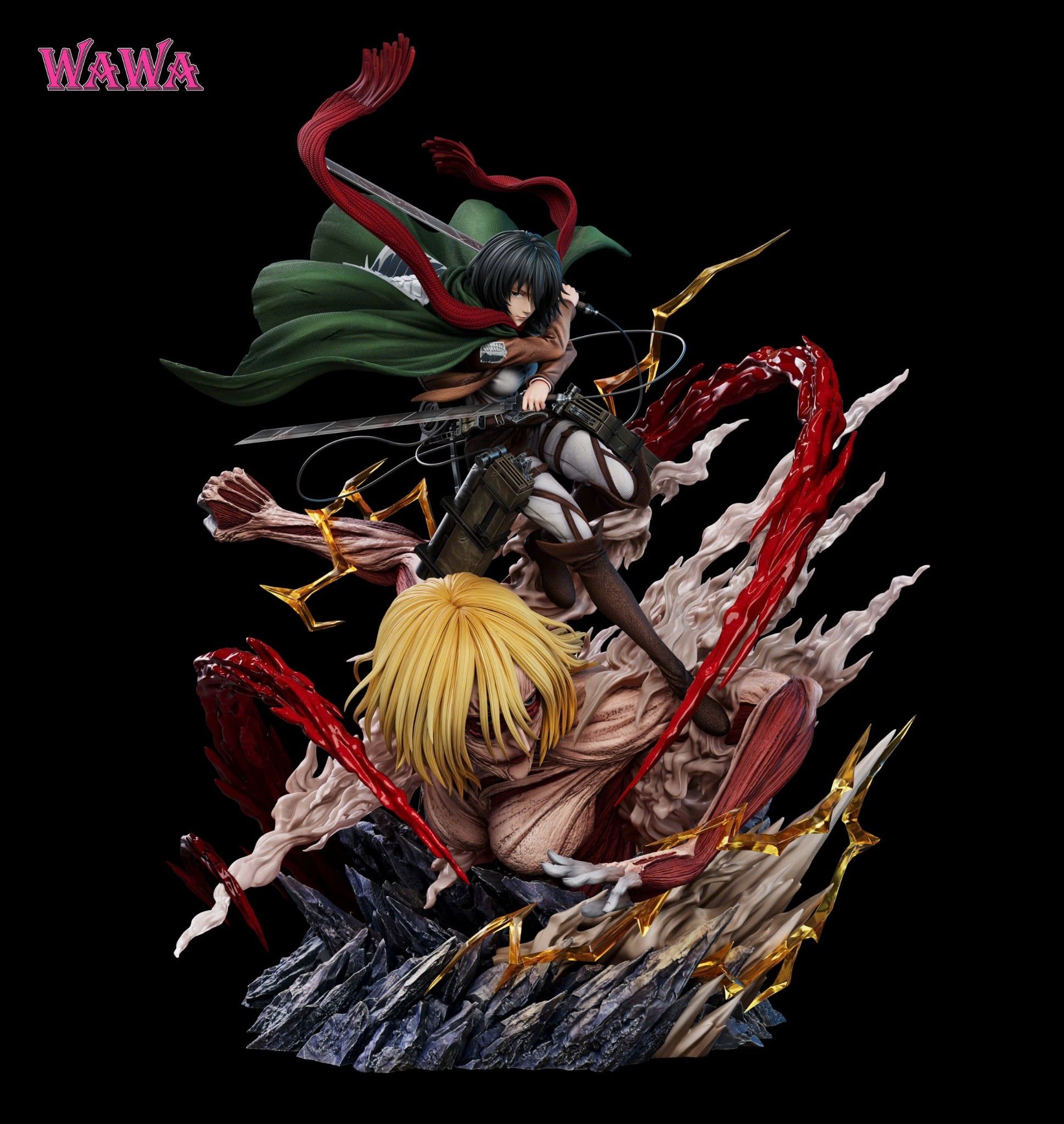 Mikasa vs Annie - Attack on Titan - WaWa Studio 