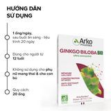  Nước uống bổ não Ginkgo Biloba Pháp Arkopharma tăng cường tuần hoàn máu não-TPBVSK Arkofluides Ginkgo Biloba (20 ống) 