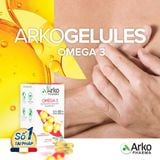  Dầu cá Omega 3 Pháp Arkopharma hỗ trợ tim mạch, não bộ, thị lực, bổ sung DHA EPA-TPBVSK ARKOGELULES OMEGA 3 (60v) 