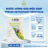 Nước uống giải độc gan Pháp Arkopharma giúp thải độc gan detox gan - TPBVSK Arkofluides Detoxifiant Hepatiqua (20 ống) 