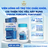  Viên uống giảm rụng tóc, rụng tóc sau sinh Biotin Pháp Arkopharma tóc chắc khỏe bóng mượt-TPBVSK Forcapil Fortifiant 60v 